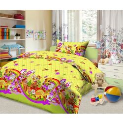 Lenjerie de pat pentru copii Cottony Muza Galben Bumbac