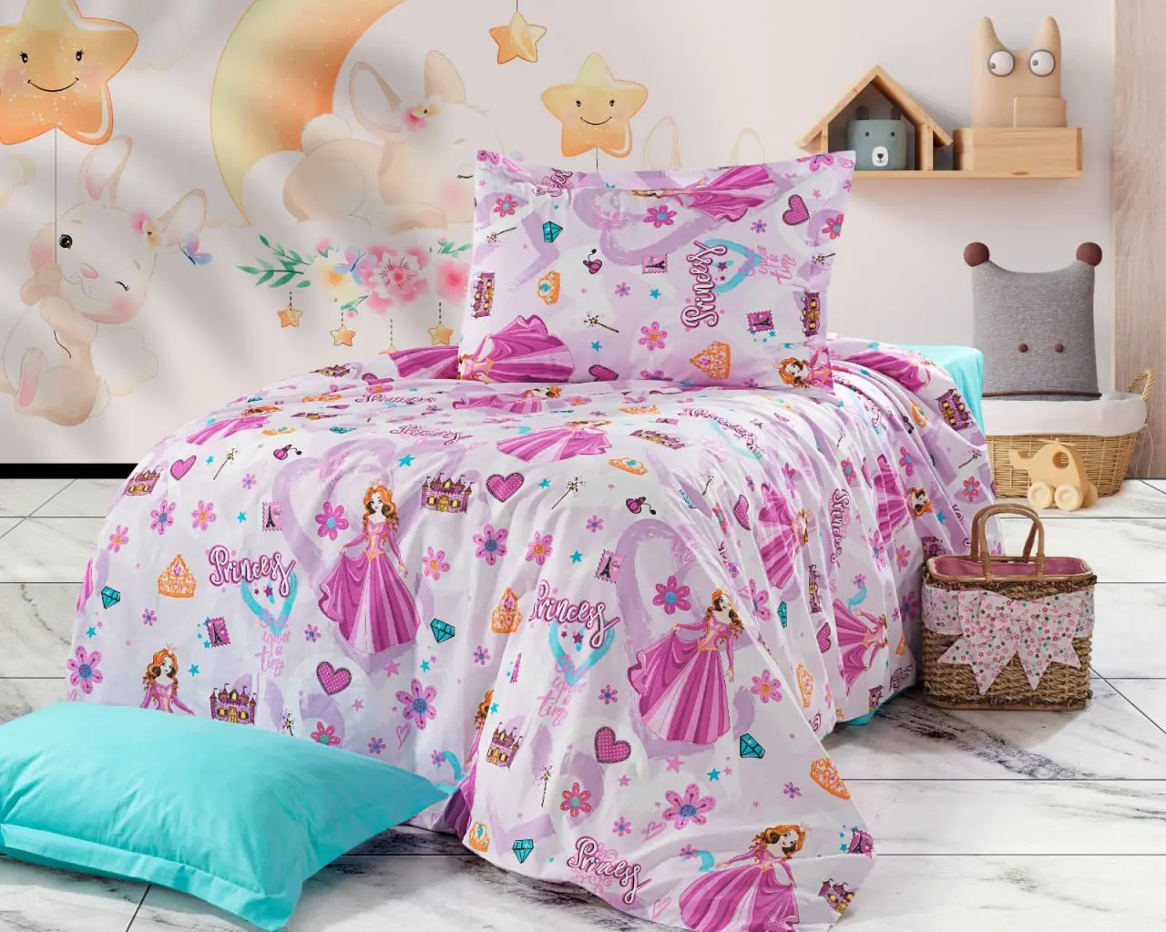 Постельное белье Cottony Anabella 531317 1P (Purple/Turquoise)