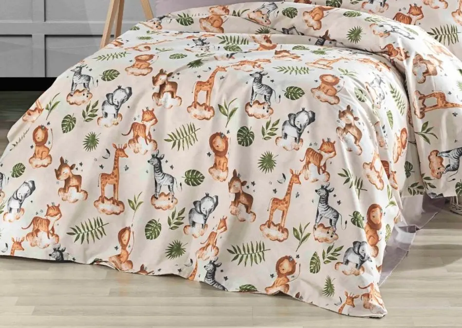 Постельное белье Cottony Animalute Euro (White/Latte)