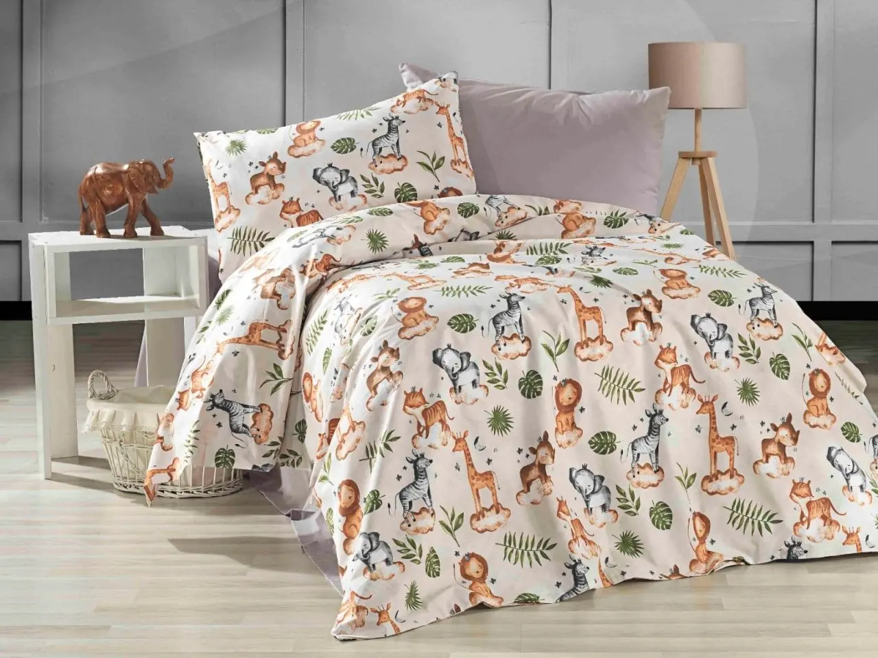 Постельное белье Cottony Animalute Euro (White/Latte)