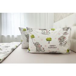 Постельное белье Cottony Elefantei 1P (White/Multicolor) Thumb