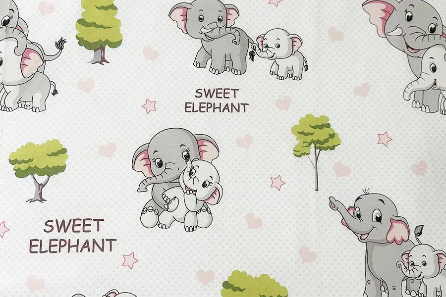 Постельное белье Cottony Elefantei 1P (White/Multicolor)