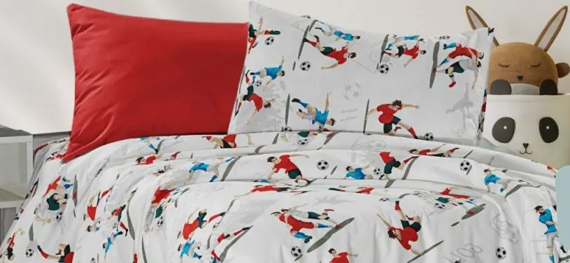 Постельное белье Cottony Fotbalistii 1P (White/Red)