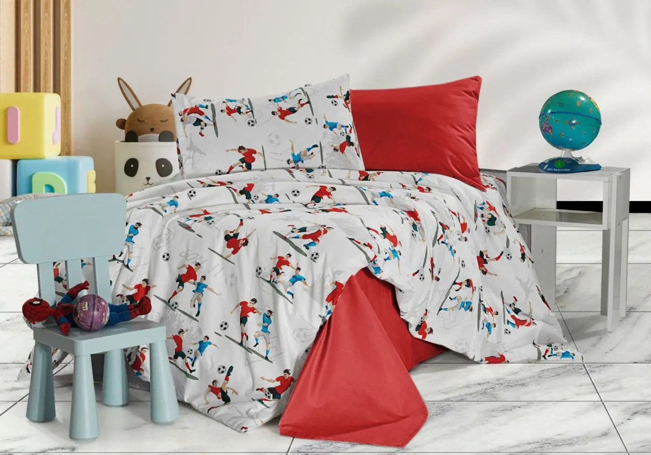 Постельное белье Cottony Fotbalistii 1P (White/Red)