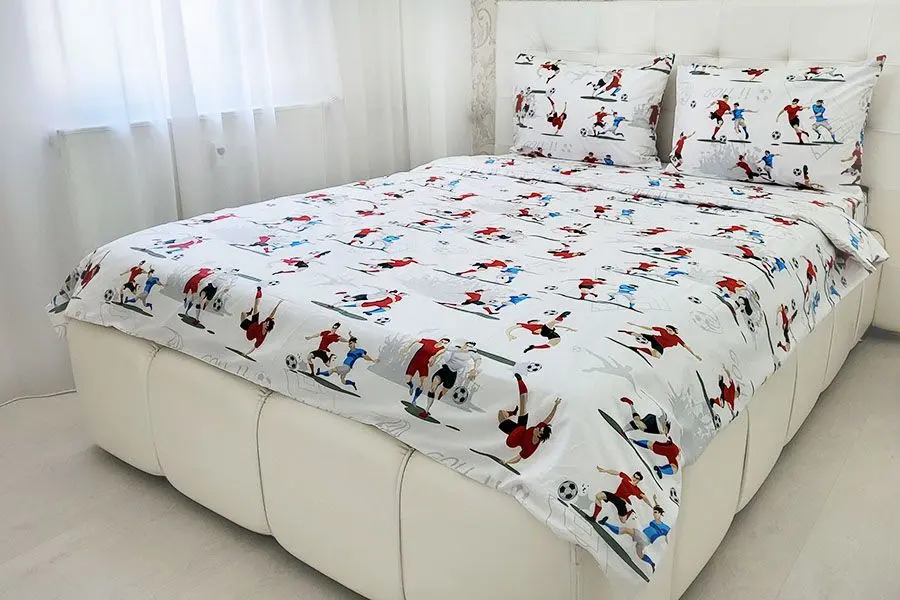 Постельное белье Cottony Fotbalistii 2P (White/Multicolor)