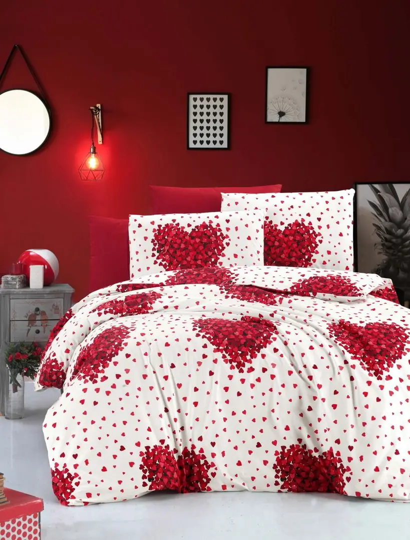 Постельное белье Cottony Inimioare Rosie Poplin 2P