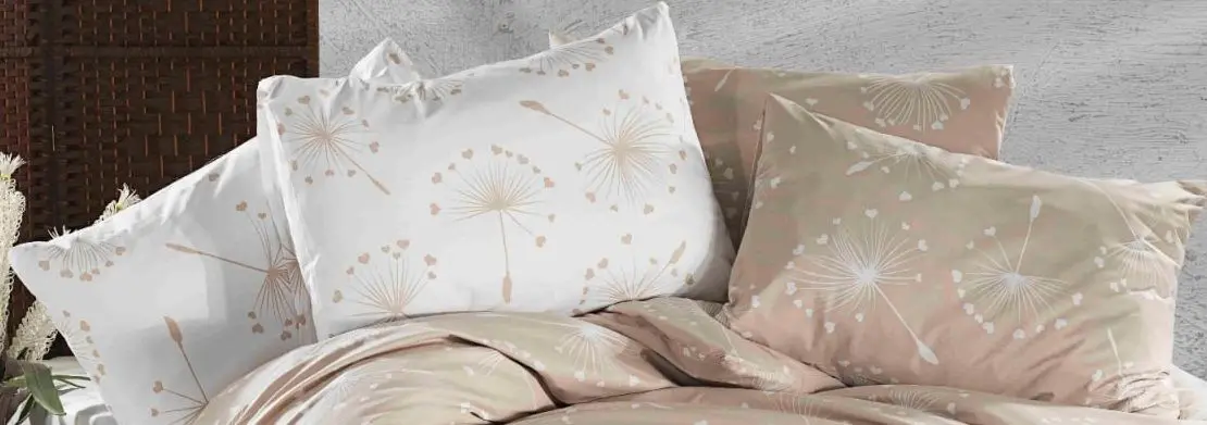 Постельное белье Cottony Papadie cu Inimioare Euro (Beige)