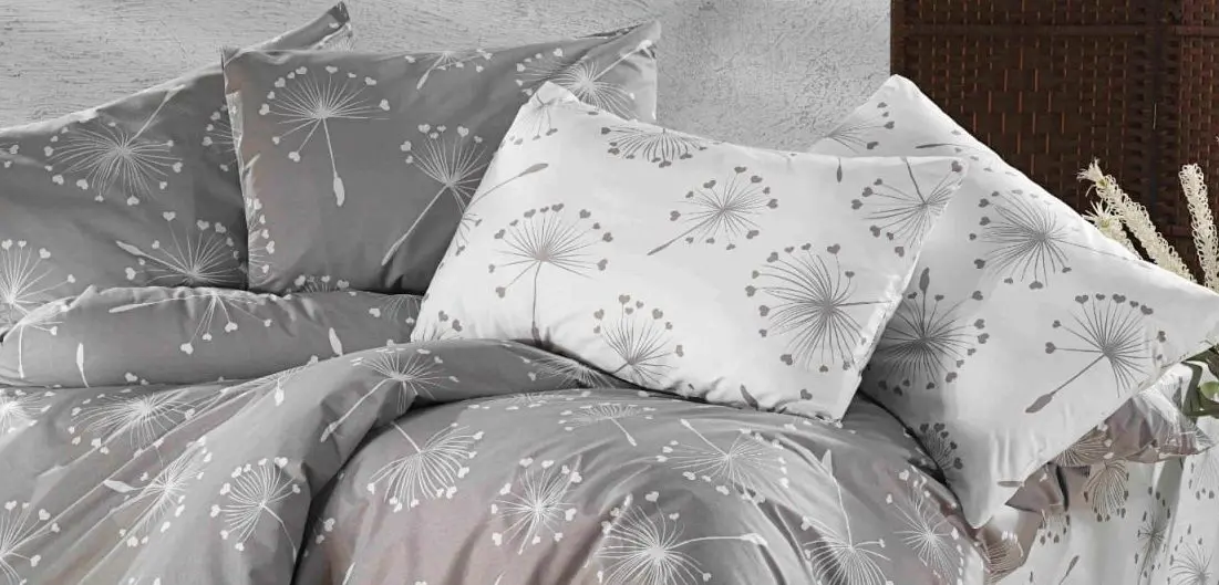 Постельное белье Cottony Papadie cu Inimioare Euro (Grey)