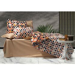 Lenjerie de pat Cottony Romburi 2P (Orange/Brown)
