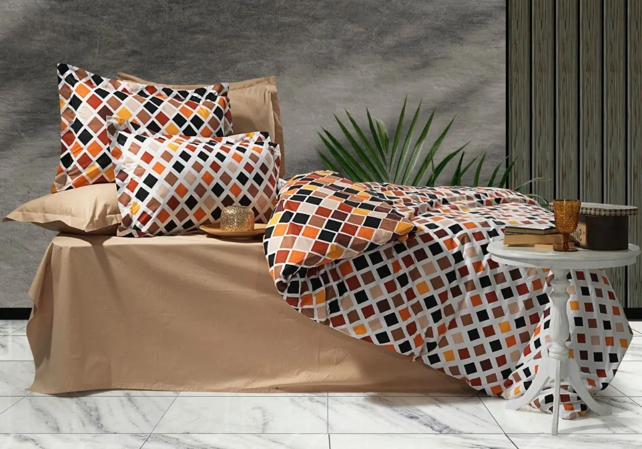 Постельное белье Cottony Romburi Euro (Orange/Orange)