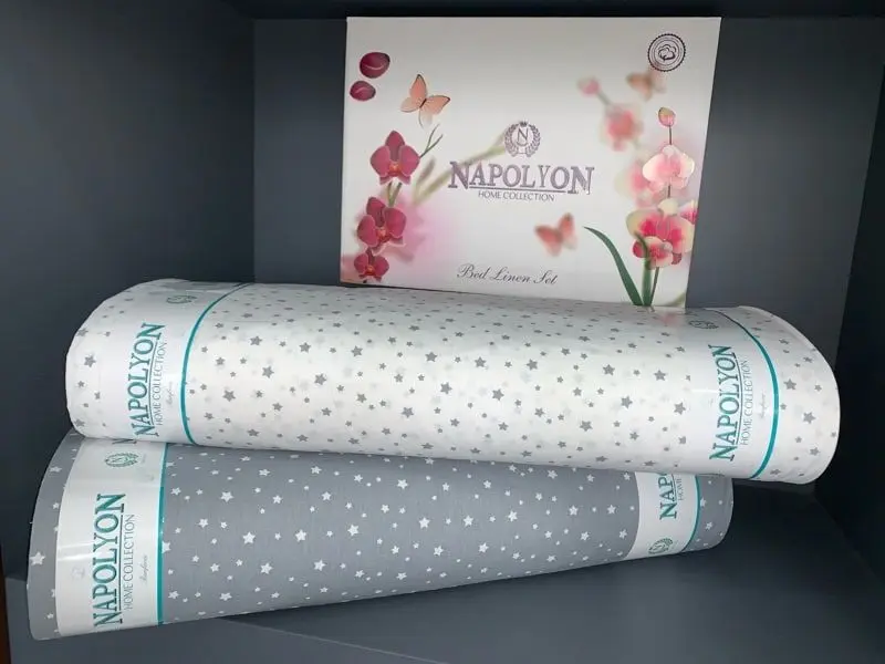 Lenjerie de pat Cottony Stelute 1P (White/Grey)