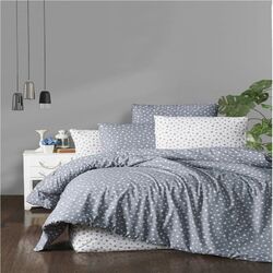 Lenjerie de pat Cottony Stelute 1P (White/Grey)