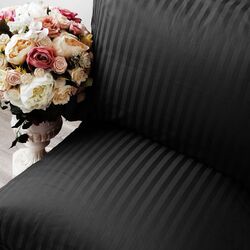 Постельное белье Cottony Stripe Satin de Lux Black Euro Thumb