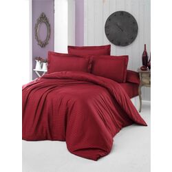 Lenjerie de pat Cottony Stripe Satin de Lux Bordo Euro