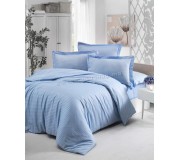 Lenjerie de pat Cottony Stripe Satin de Lux Light Blue 1P