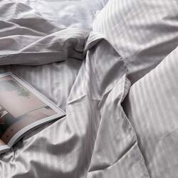 Постельное белье Cottony Stripe Satin de Lux Light Gray №9 1P Thumb
