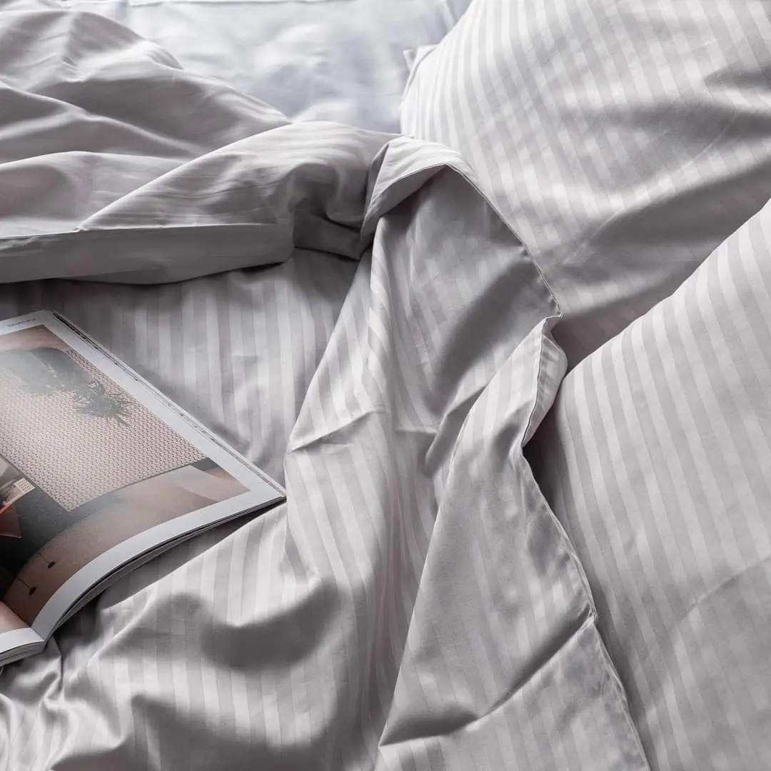 Постельное белье Cottony Stripe Satin de Lux Light Gray №9 1P