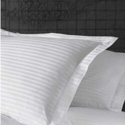 Lenjerie de pat Cottony Stripe Satin de Lux Perla Alba 2P Thumb