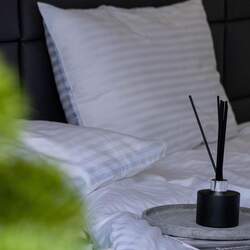 Lenjerie de pat Cottony Stripe Satin de Lux Perla Alba 2P Thumb