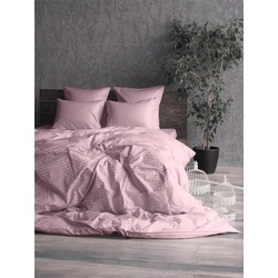 Lenjerie de pat Cottony Stripe Satin de Lux Pudra Euro