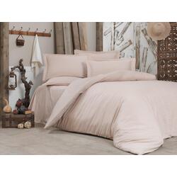 Lenjerie de pat Cottony Stripe Satin de Lux Vanilla Euro