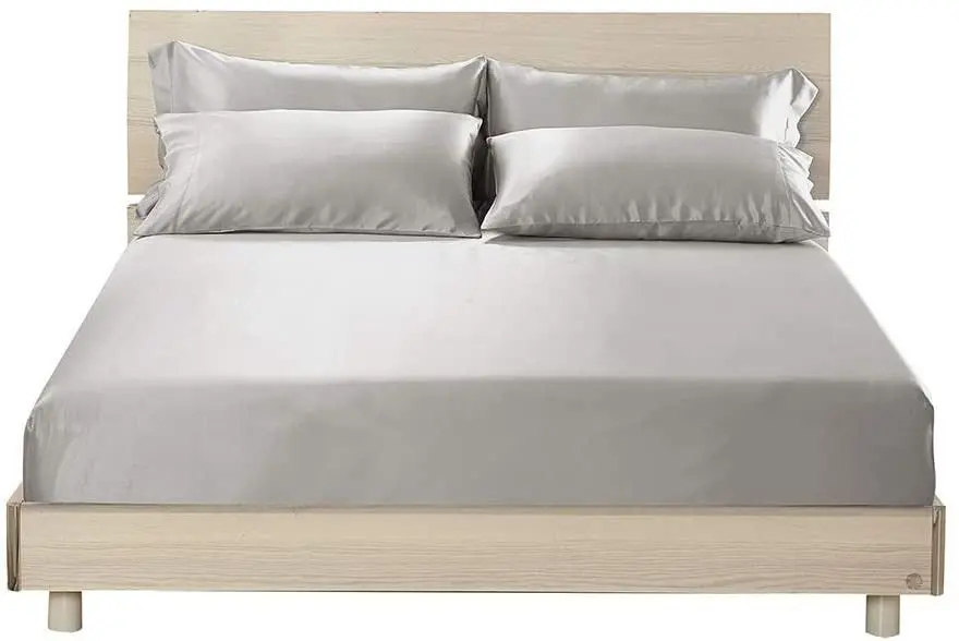 Простынь на резинке Cottony Satin de Lux Unition 160x200x23 (Light Gray)