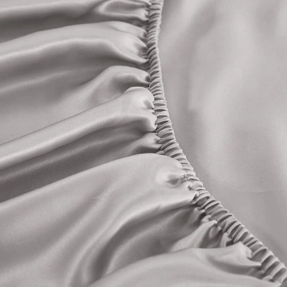 Простынь на резинке Cottony Satin de Lux Unition 160x200x23 (Light Gray)