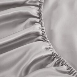 Простынь на резинке Cottony Satin de Lux Unition 180x200x23 (Light Gray)