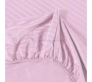 Cearsaf cu elastic Cottony Stripe Satin de Lux 160x200x20/25 (Powdery Rose)