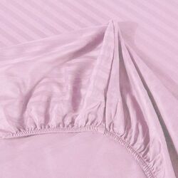 Простынь на резинке Cottony Stripe Satin de Lux 160x200x20/25 (Powdery Rose)