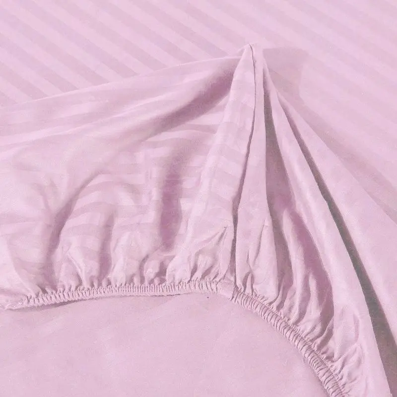 Простынь на резинке Cottony Stripe Satin de Lux 160x200x20/25 (Powdery Rose)