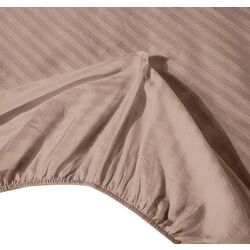Простынь на резинке Cottony Stripe Satin de Lux 160x200x20 (Light Brown)