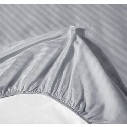 Простынь на резинке Cottony Stripe Satin de Lux 180x200x23 (Light Gray)