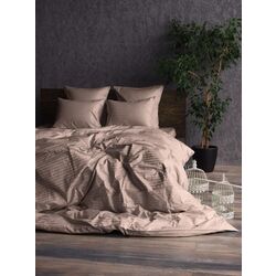 Простынь на резинке Cottony Stripe Satin de Lux 180x200x25 (Light Brown) Thumb