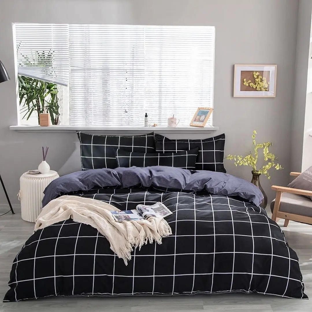 Постельное белье Elegant Home 11304-c (Black/Dark Grey/White)