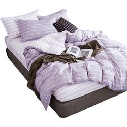 Lenjerie de pat Elegant Home 747-c (White/Lilac) Thumb