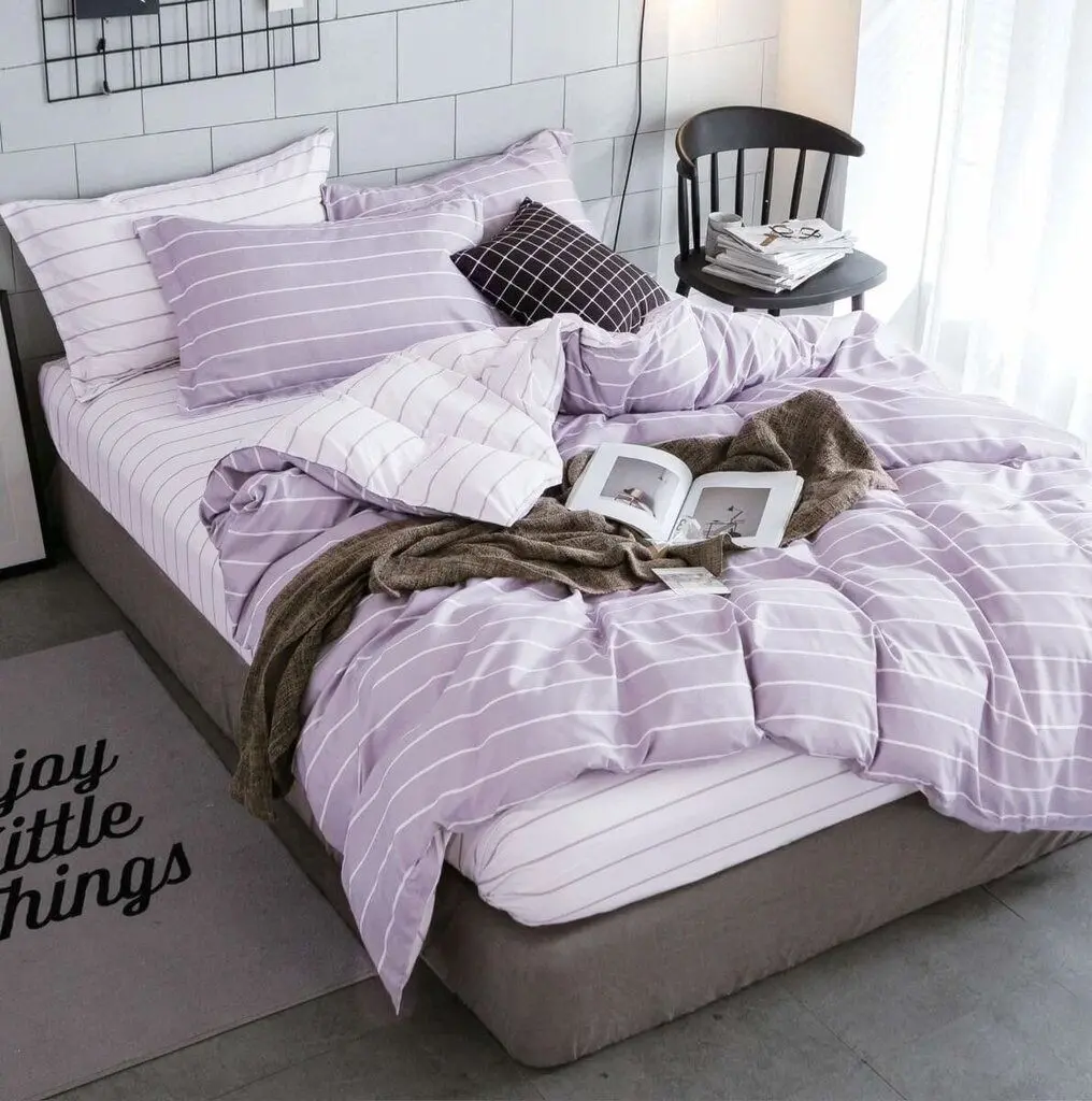 Lenjerie de pat Elegant Home 747-c (White/Lilac)