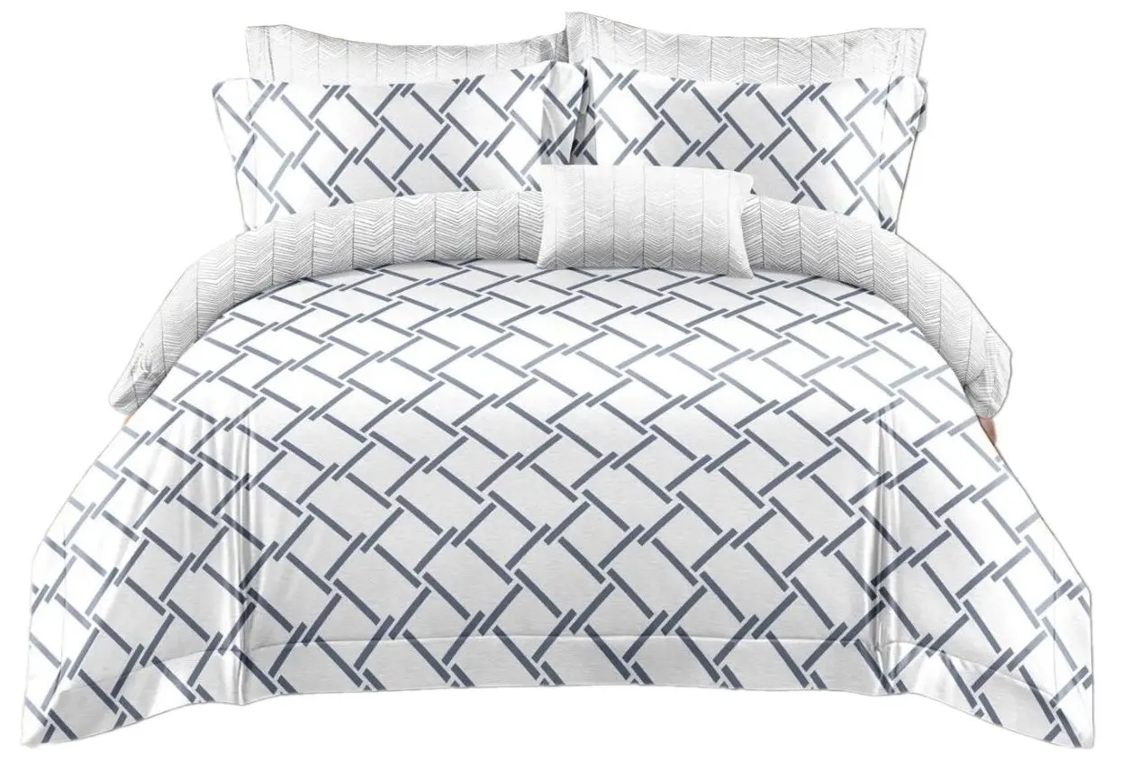 Lenjerie de pat Elegant Home 7987-c (White/Grey)