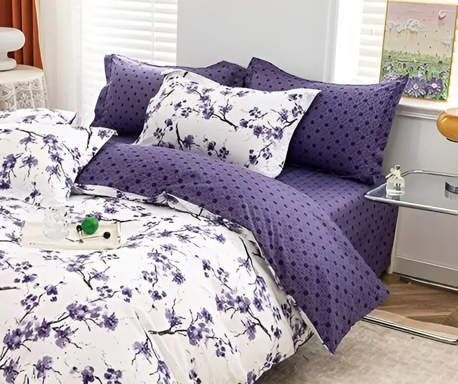 Lenjerie de pat Elegant Home 8467-c (White/Violet)