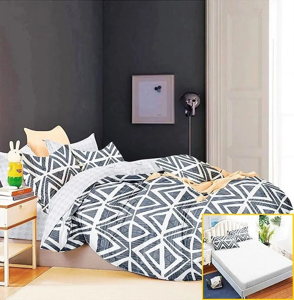 Lenjerie de pat Elegant Home 8731-c (Grey/White)