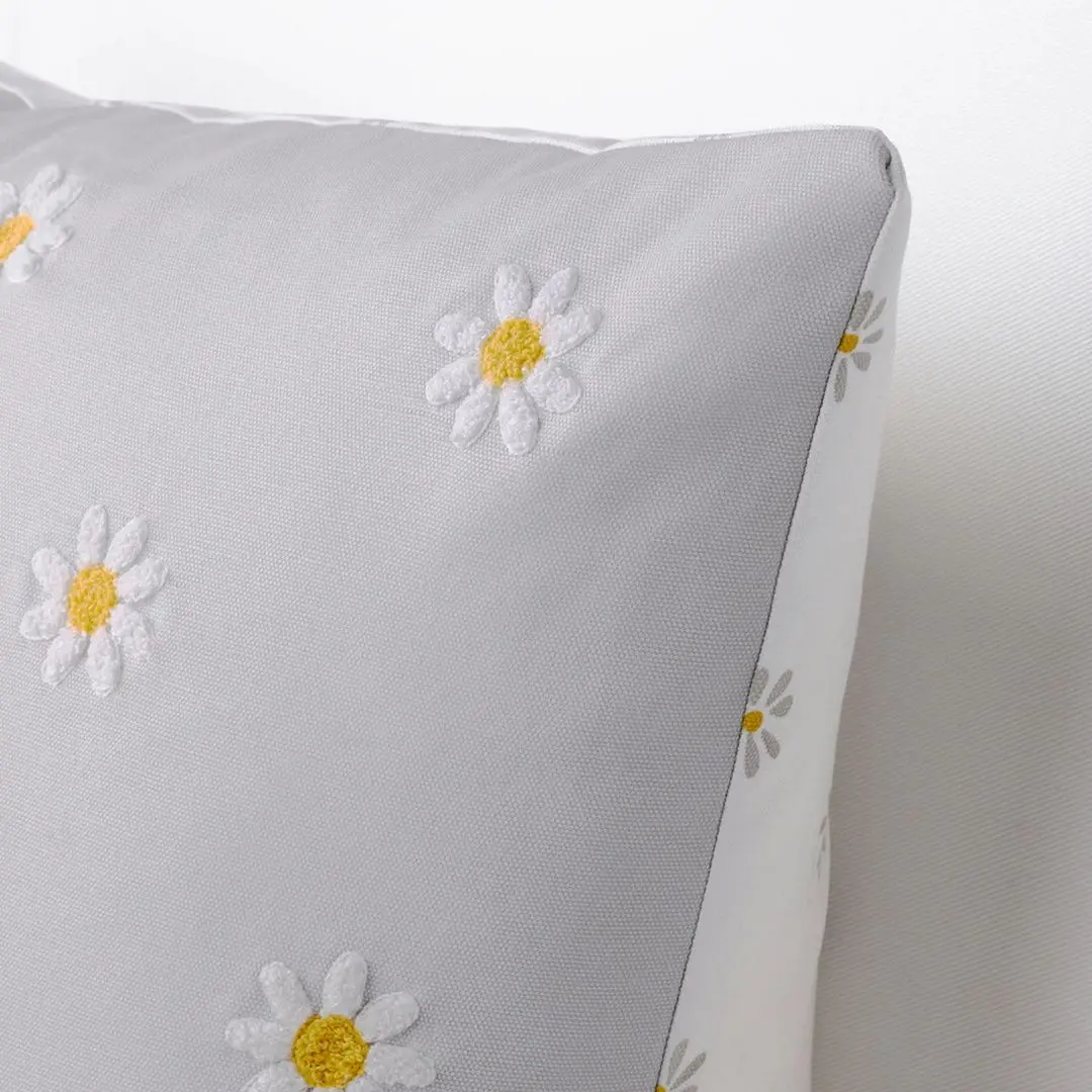 Husa pentru perna Ikea Nattslanda 50x50 (Model Floral Gri/Alb) - 3