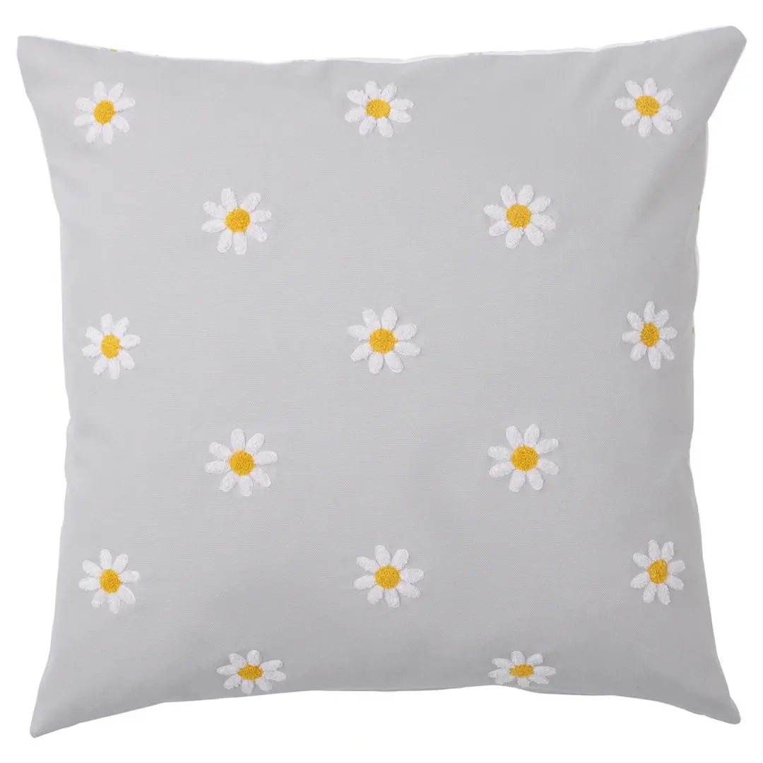 Husa pentru perna Ikea Nattslanda 50x50 (Model Floral Gri/Alb)