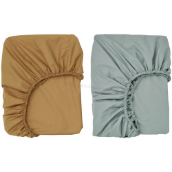 Cearşaf cu elastic junior Ikea Guldvavare 60x120 2pcs (Galben Inchis/Albastru)