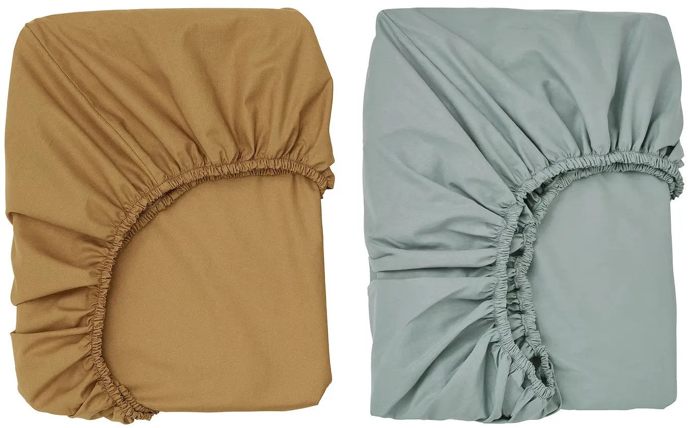 Cearşaf cu elastic junior Ikea Guldvavare 60x120 2pcs (Galben Inchis/Albastru)