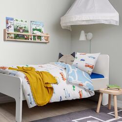 Детское постельное белье Ikea Bergfink транспорт/дороги 3pcs 150х200/50х60см (Синий) Thumb