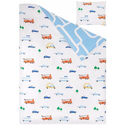 Детское постельное белье Ikea Bergfink транспорт/дороги 3pcs 150х200/50х60см (Синий) Thumb