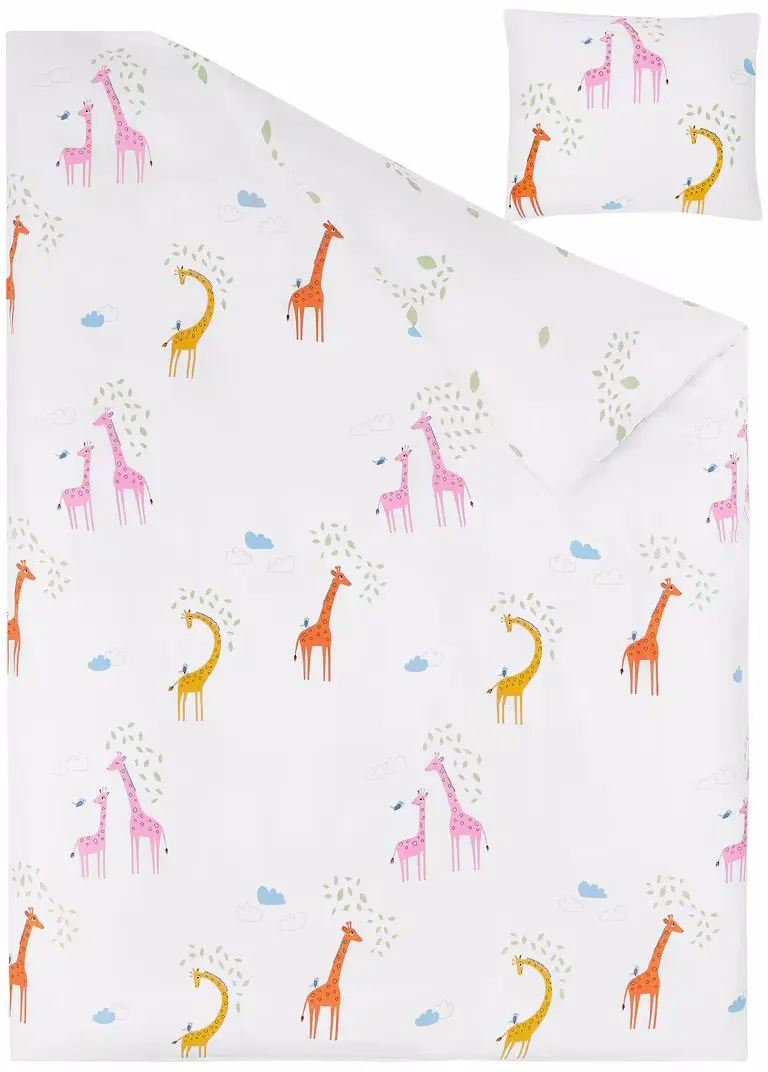 Детское постельное белье Ikea Bergfink жираф 3pcs 150х200/50х60см (Зеленый)