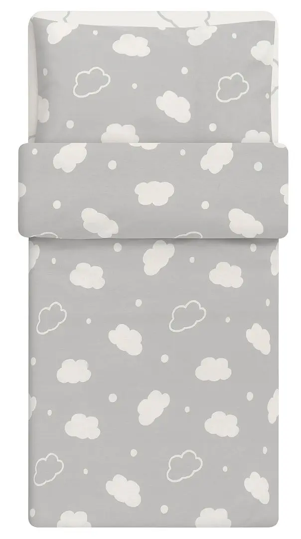 Lenjerie de pat pentru copii Ikea Ringduva 60x120 (Alb/Gri)