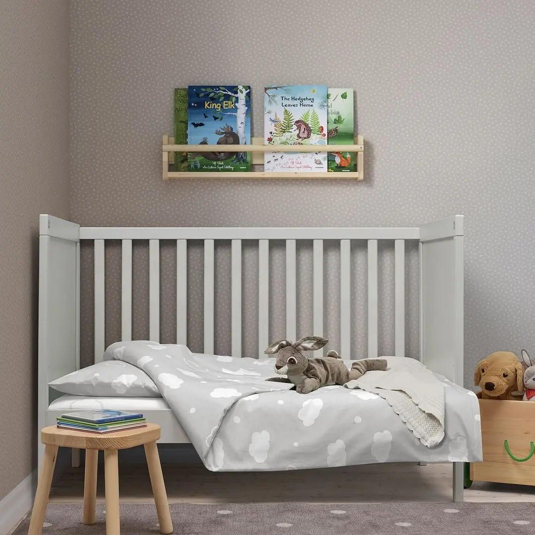 Lenjerie de pat pentru copii Ikea Ringduva 60x120 (Alb/Gri)