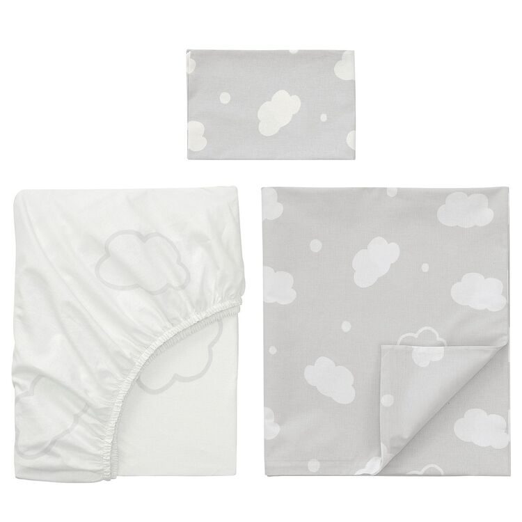 Lenjerie de pat pentru copii Ikea Ringduva 60x120 (Alb/Gri)